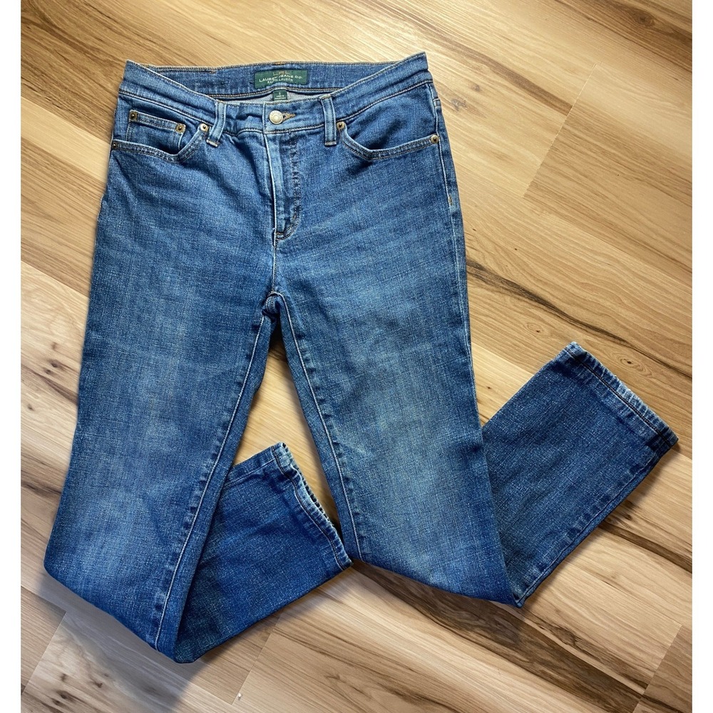 Lauren Ralph Lauren Classic Straight Leg Jeans Medium Wash Blue Denim‎ Size 6